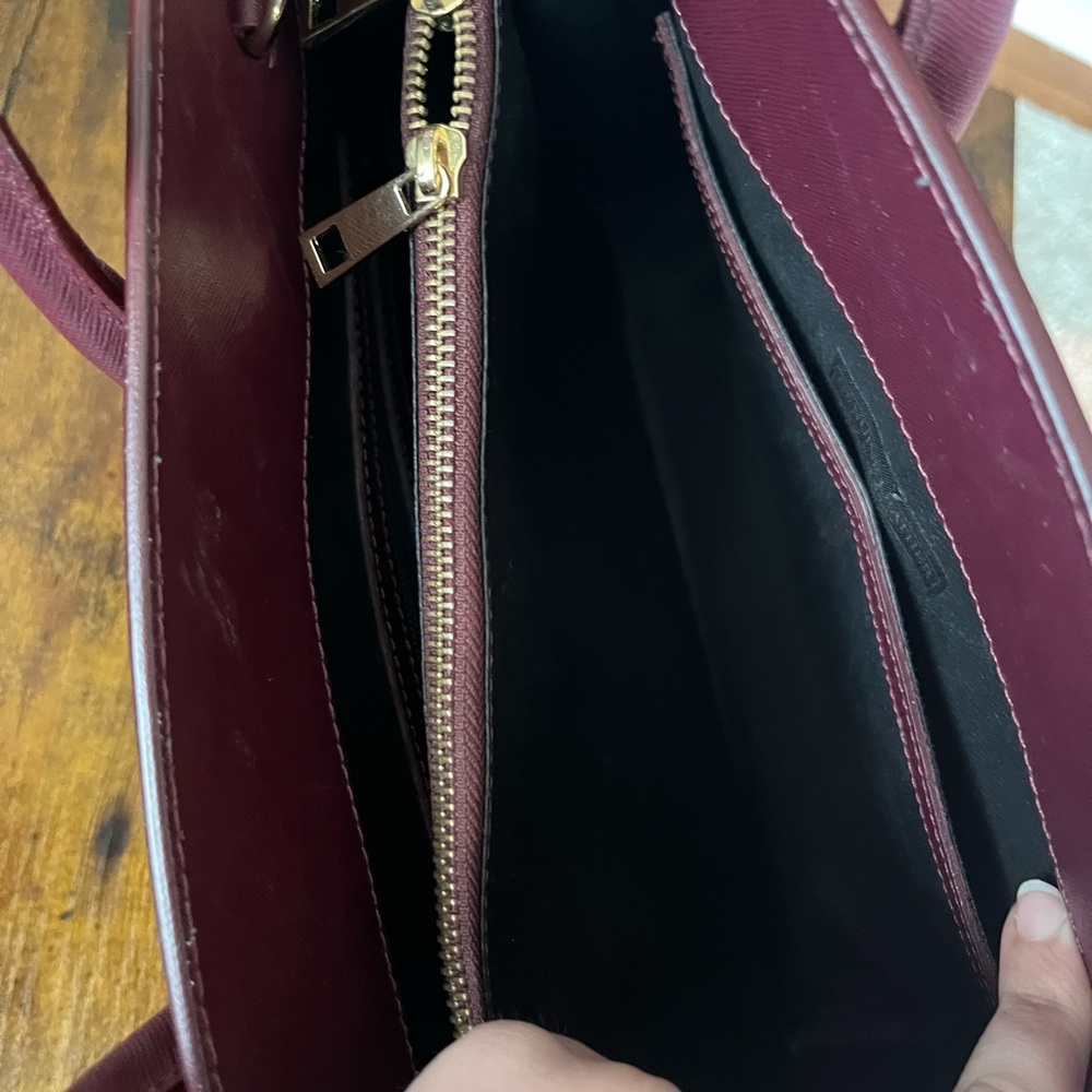 Vera pelle Italy handmade burgundy leather handbag - Picture 9 of 12